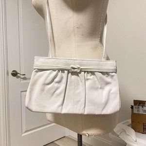 White Leather Clutch